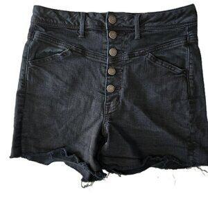 American Eagle Outfitters Women’s Black Denim Cut Off Jean Shorts Size 8